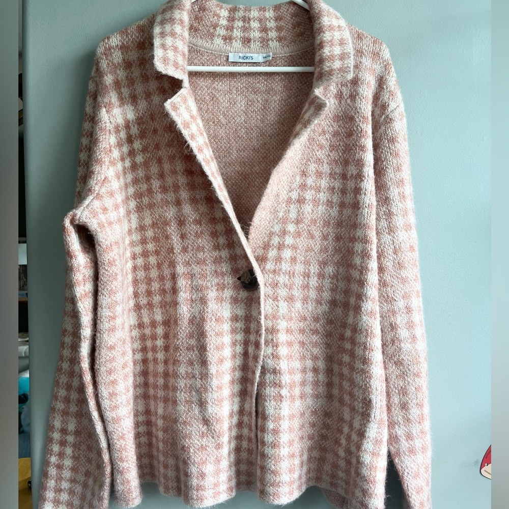 Ricki’s Pink Plaid Cardigan